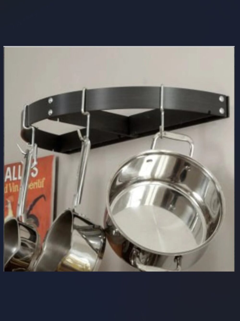 CALPHALON 24" HALF ROUND HANGING POT RACK